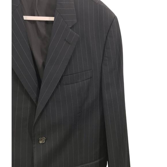 Lauren Ralph Lauren Black Pinstripe 2 Button Wool Suit Jacket Blazer Size 46 - Picture 6 of 10